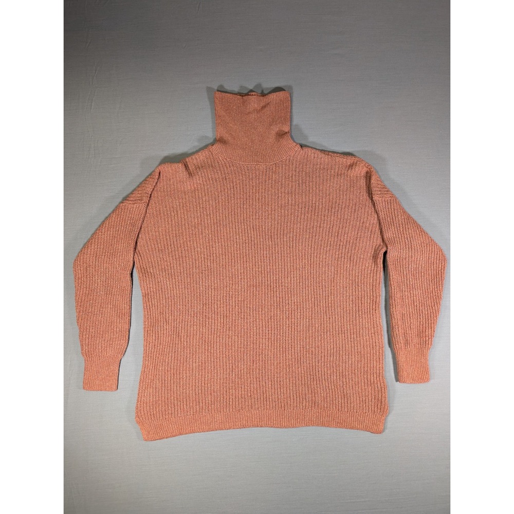 Maurices Womens XL Orange Marled Knit Turtleneck Sweater Oversized Pullover